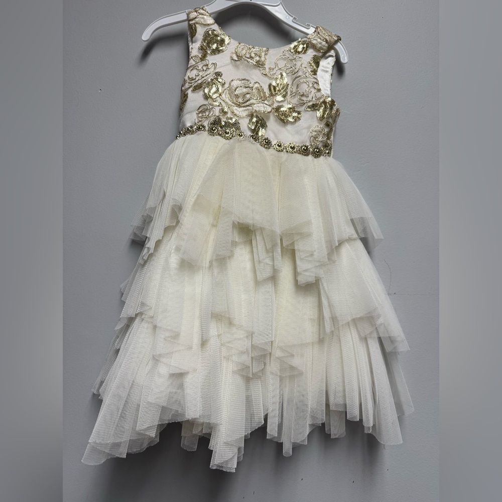 American princess girls dress gold kids size 3T